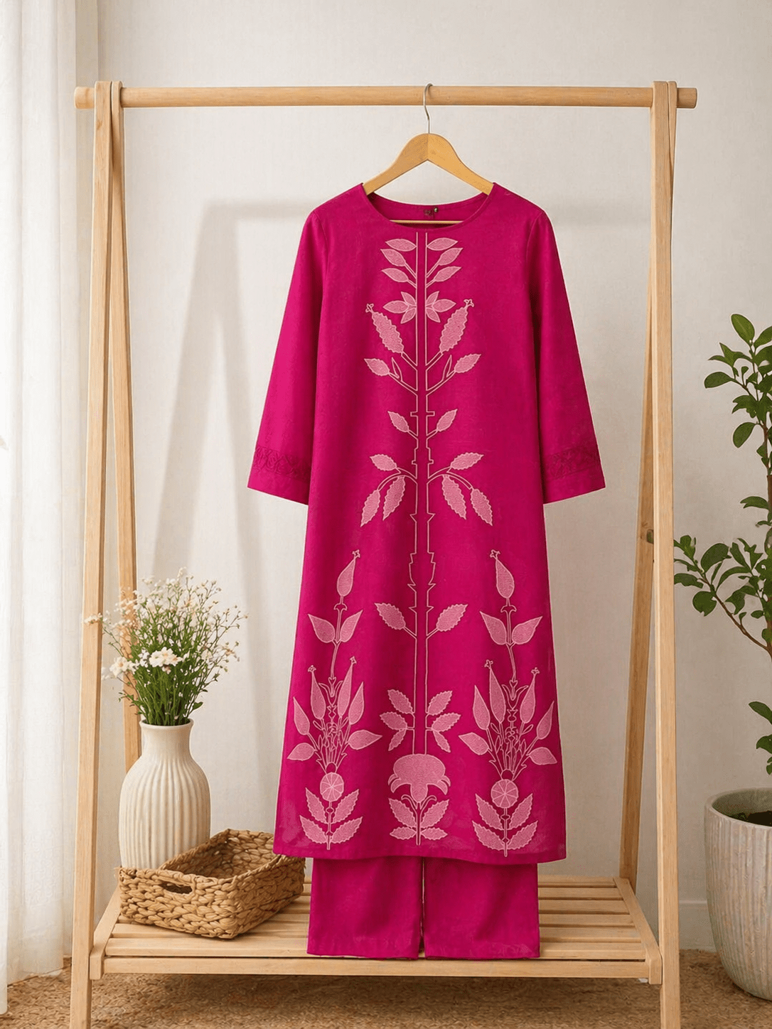 Krishna Creations Printed Cotton Kurta Pant Set for Women - Krishna Creations